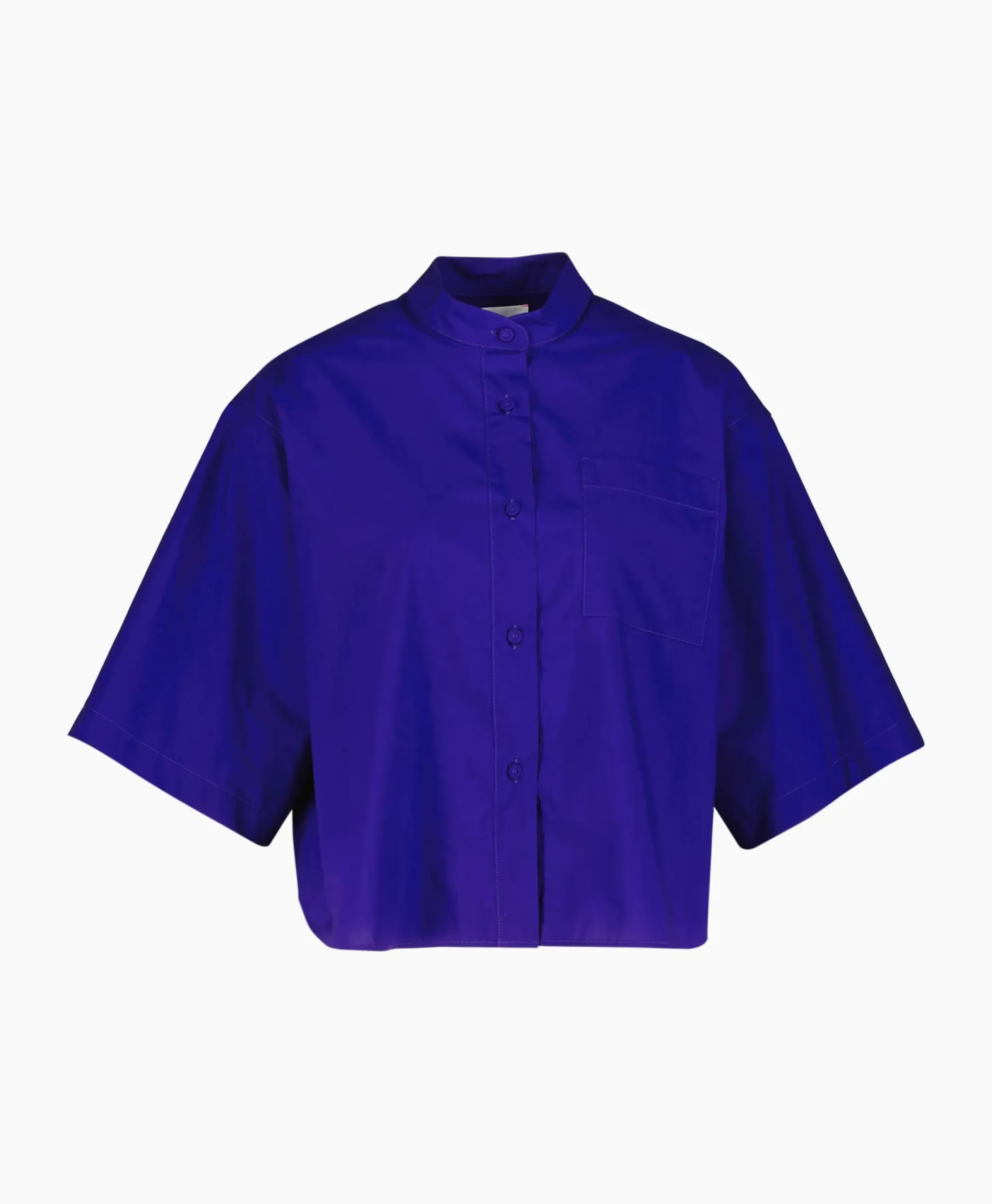 Blouses^Forte_forte Blouse Bci Cotton Popeline Half Sleeves Paars