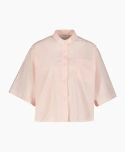 Blouses^Forte_forte Blouse Bci Cotton Popeline Half Sleeves Rose