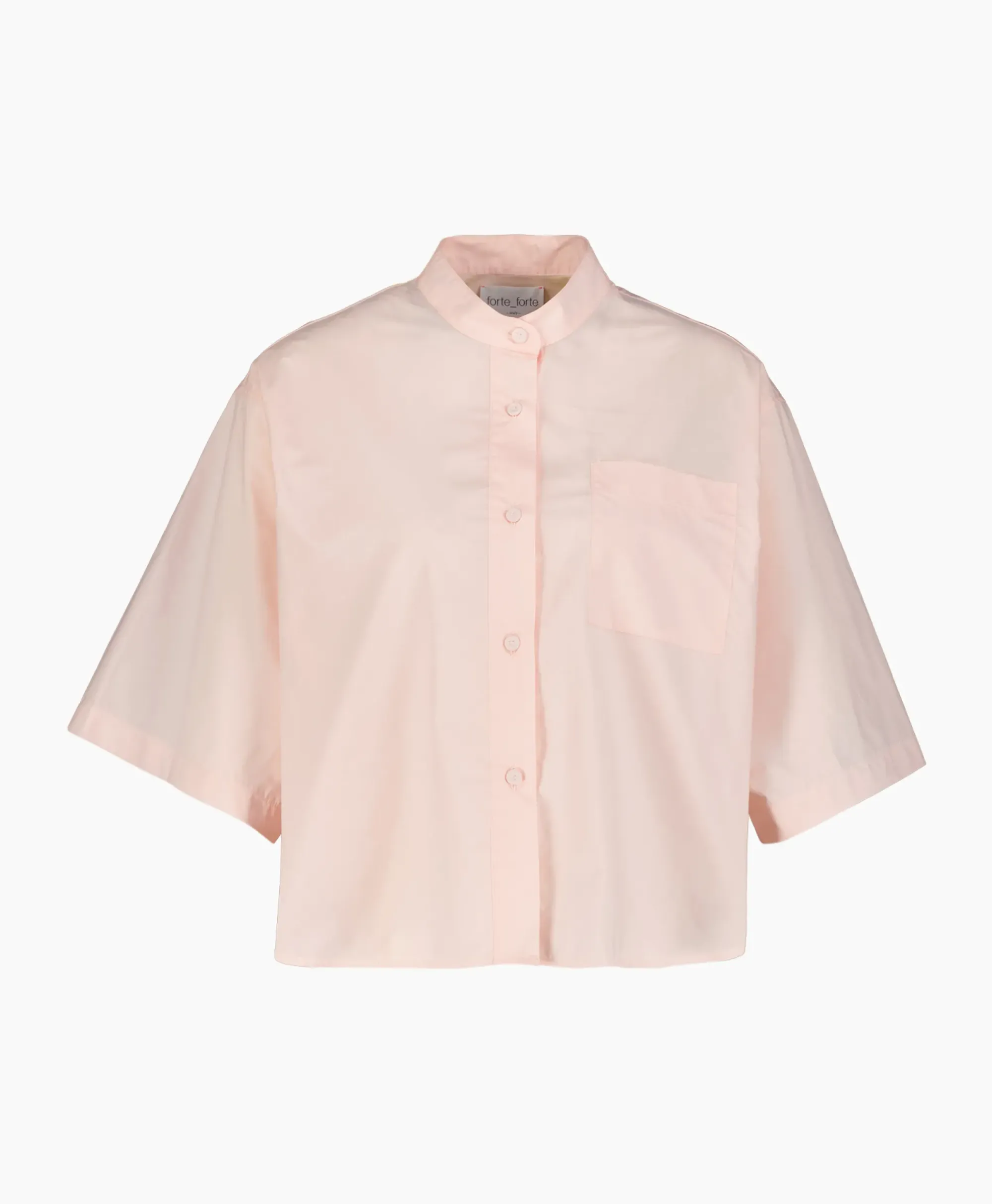 Blouses^Forte_forte Blouse Bci Cotton Popeline Half Sleeves Rose