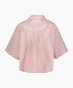 Blouses^Forte_forte Blouse Chic Striped Taffetas Half Sleeves Boxy Rose