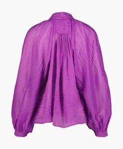 Blouses^Forte_forte Blouse Cotton Silk Voile Bohemian Paars