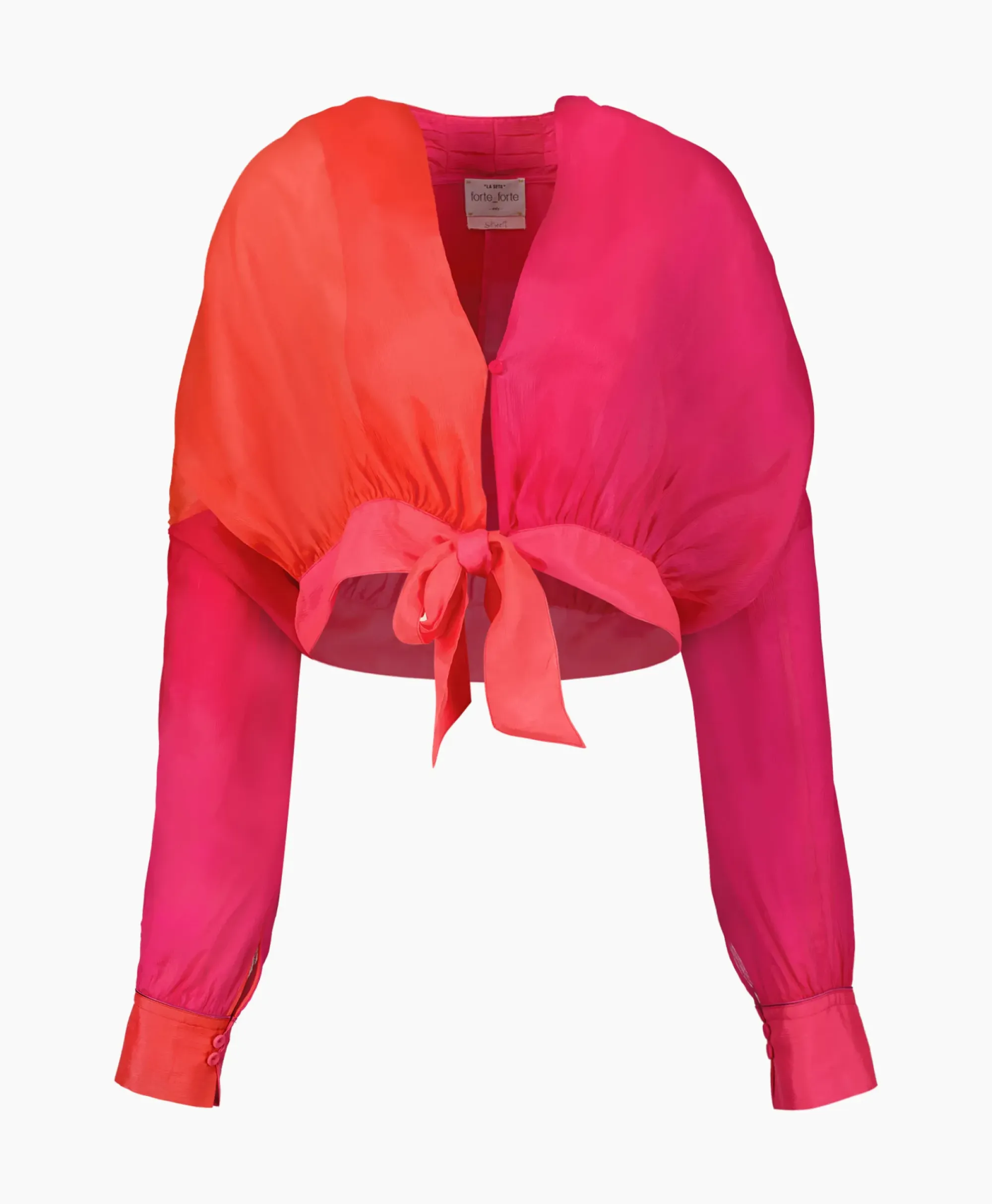 Blouses^Forte_forte Blouse Crepon Silk Shaded Sash Pink