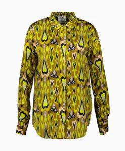 Blouses^Forte_forte Blouse Print Satin Shirt Norther Light Geel