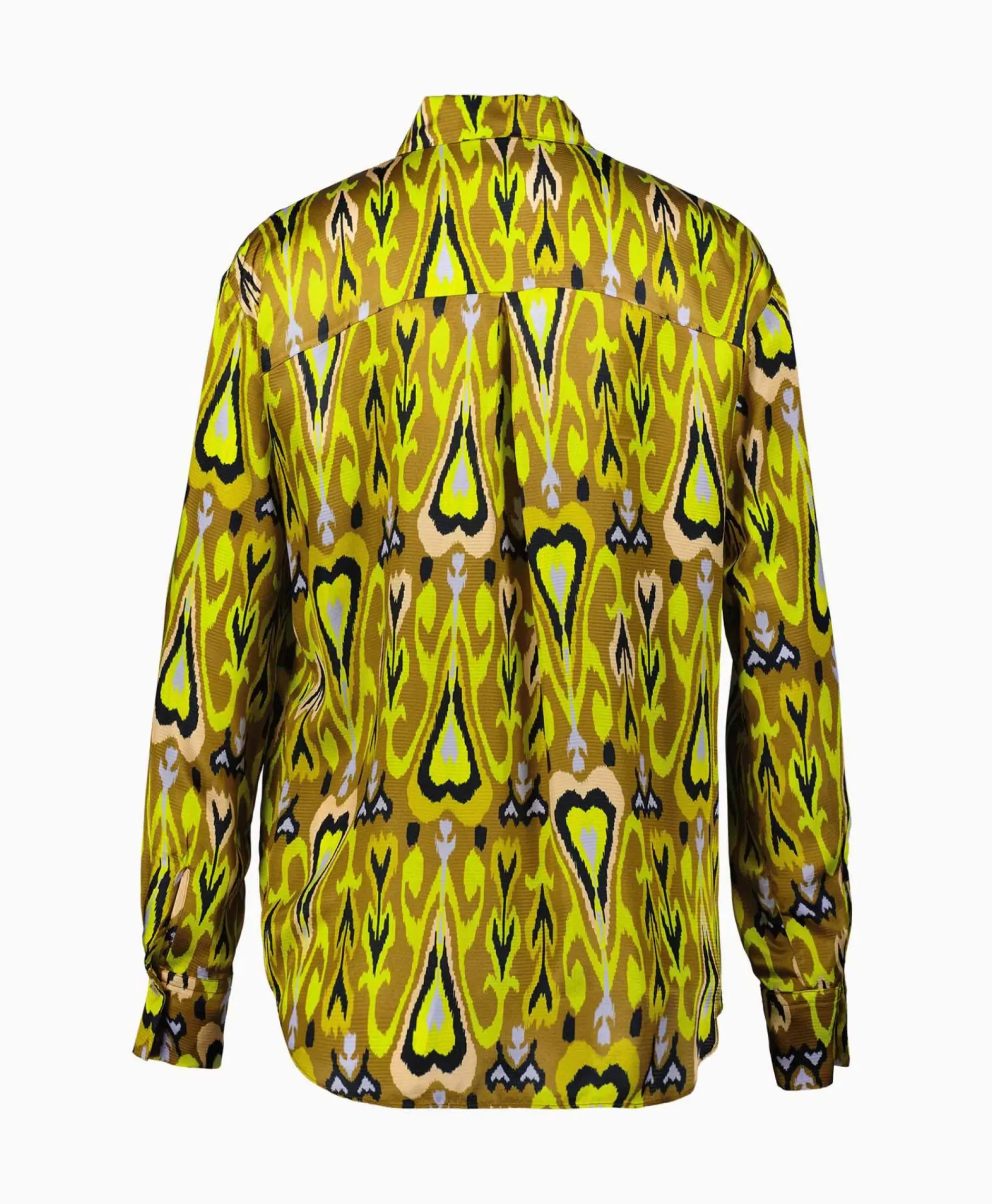 Blouses^Forte_forte Blouse Print Satin Shirt Norther Light Geel