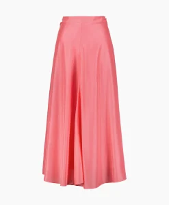 Rokken^Forte_forte Midi Rok Habotai Silk Roze