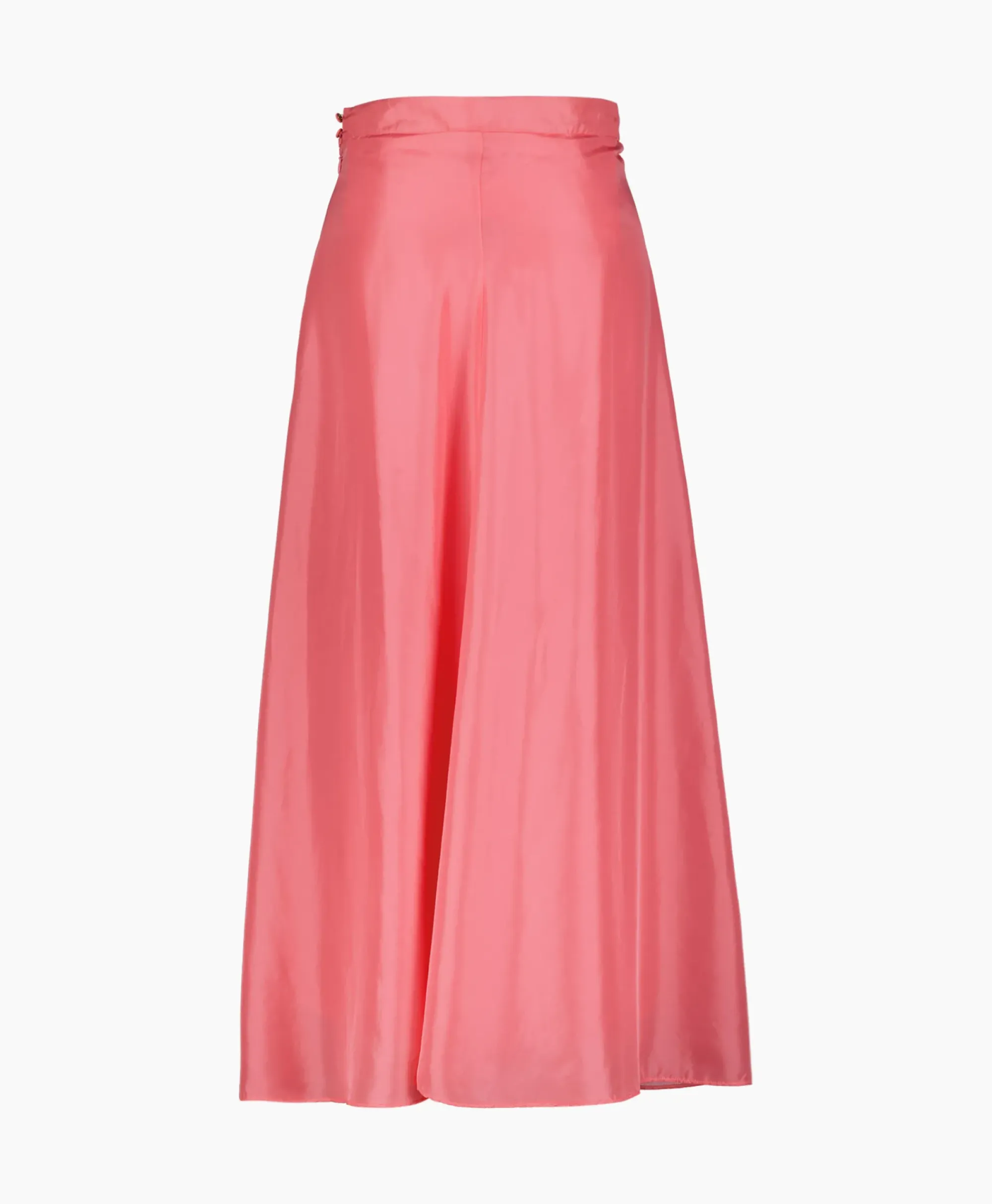Rokken^Forte_forte Midi Rok Habotai Silk Roze