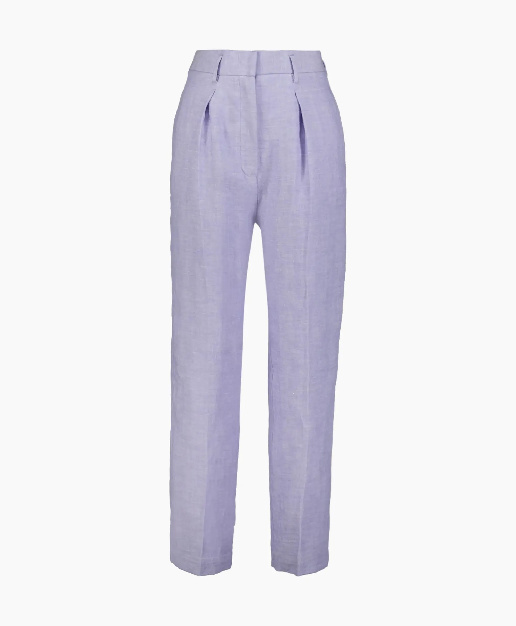 Broeken^Forte_forte Pantalon Chic Linen Herringbone High Waist Lila