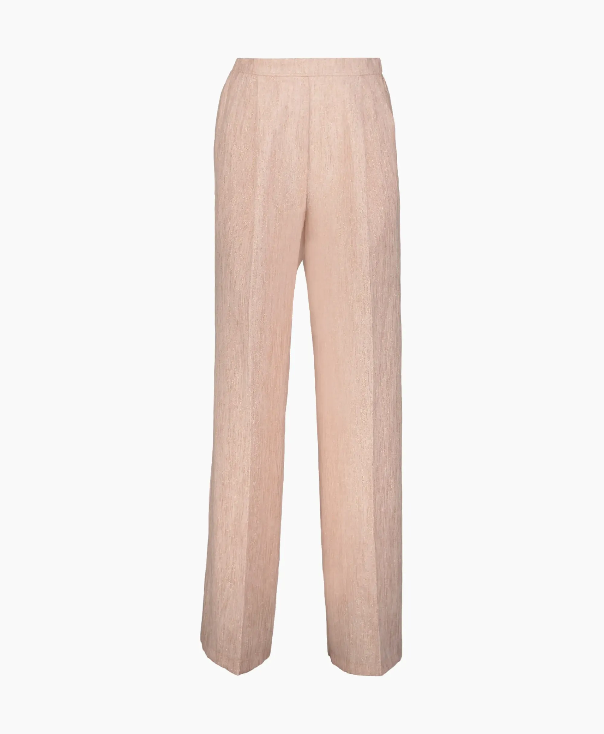 Broeken^Forte_forte Pantalon Linen Lurex Micro Herringbone Wide Leg Rose