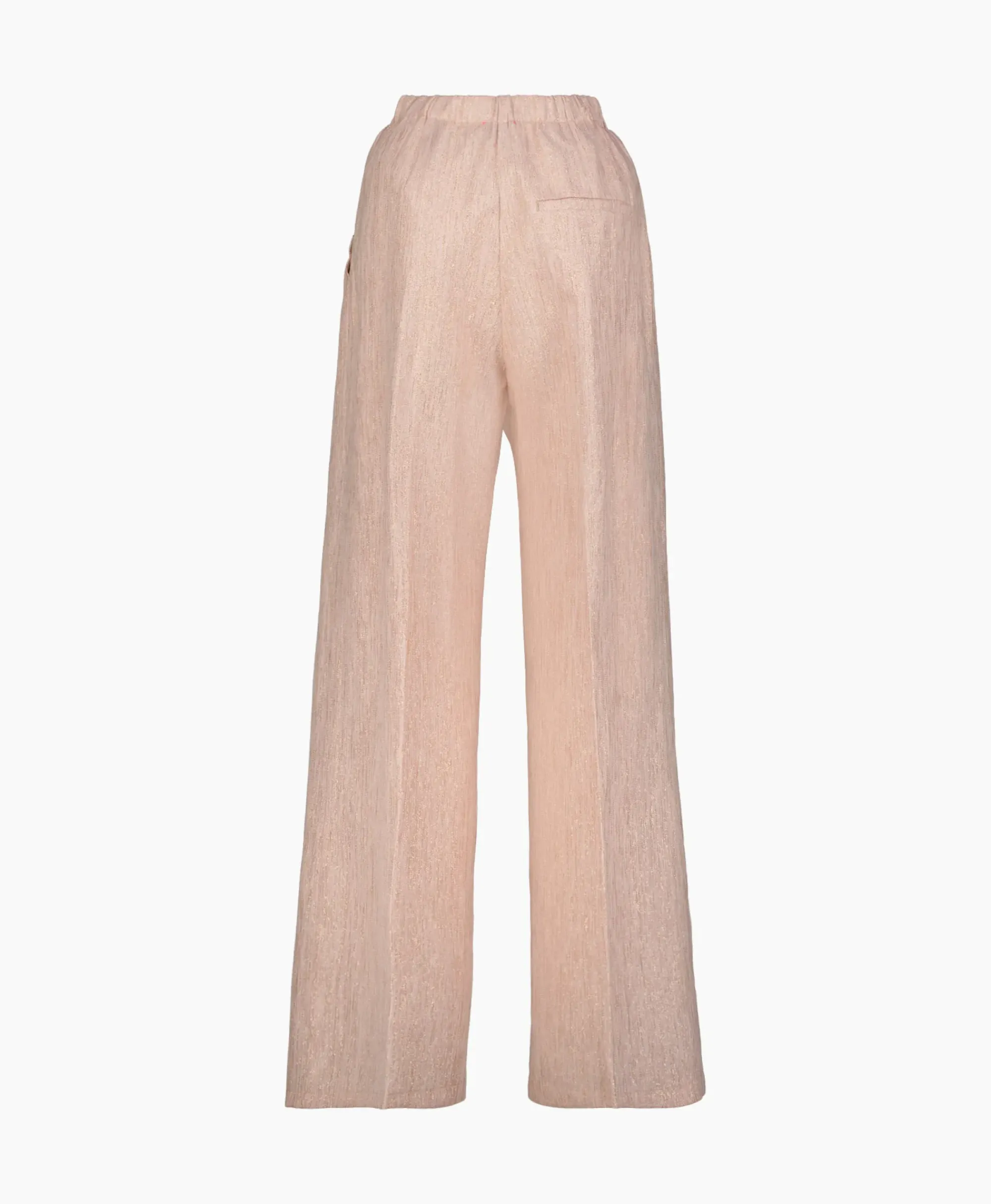 Broeken^Forte_forte Pantalon Linen Lurex Micro Herringbone Wide Leg Rose