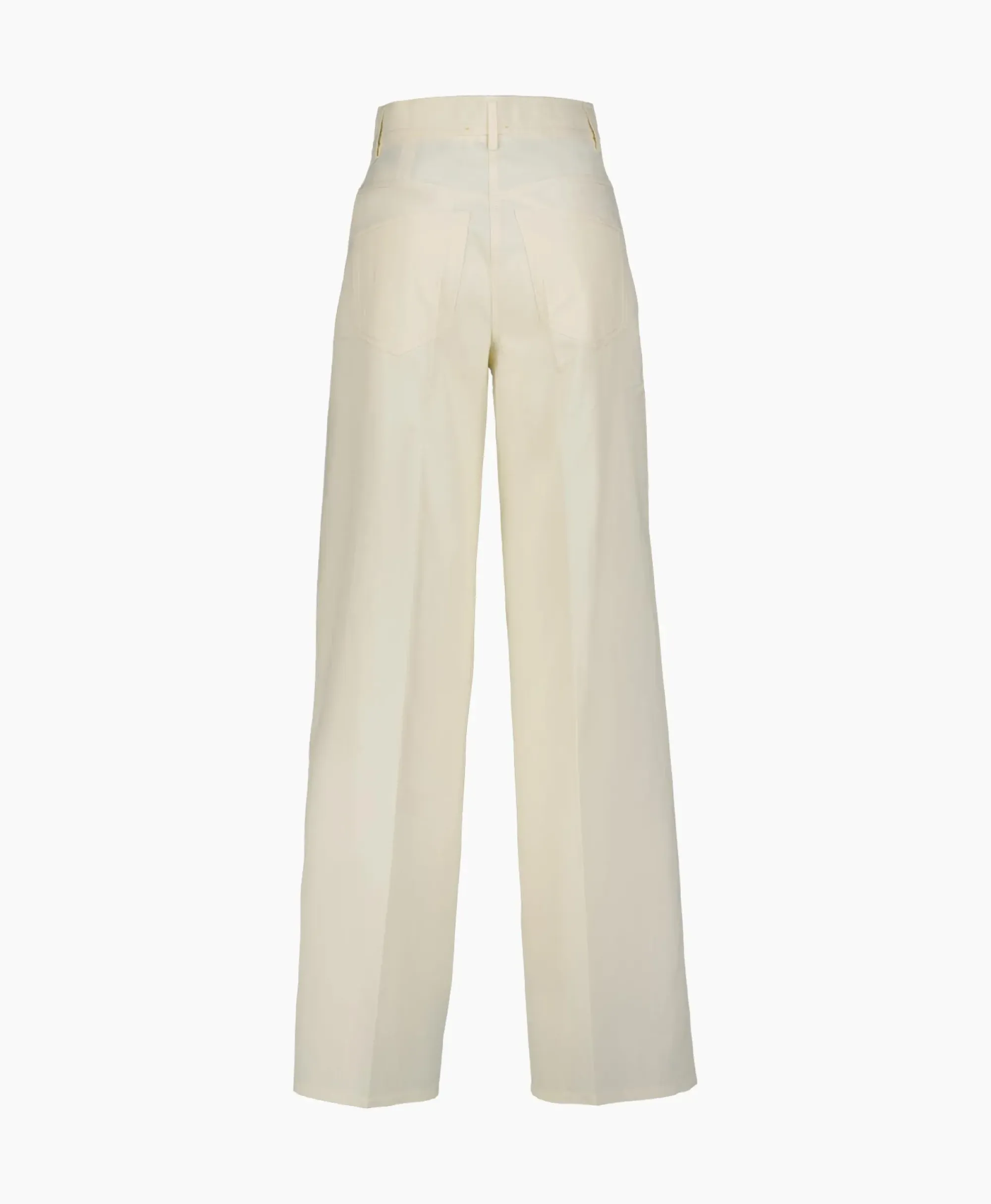 Broeken^Forte_forte Pantalon Viscose Cotton Chic Twill 5 Pockets Ecru