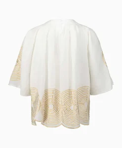 Blouses^Greek Archaic Kori Blouse Pleates Labyrinth Wit