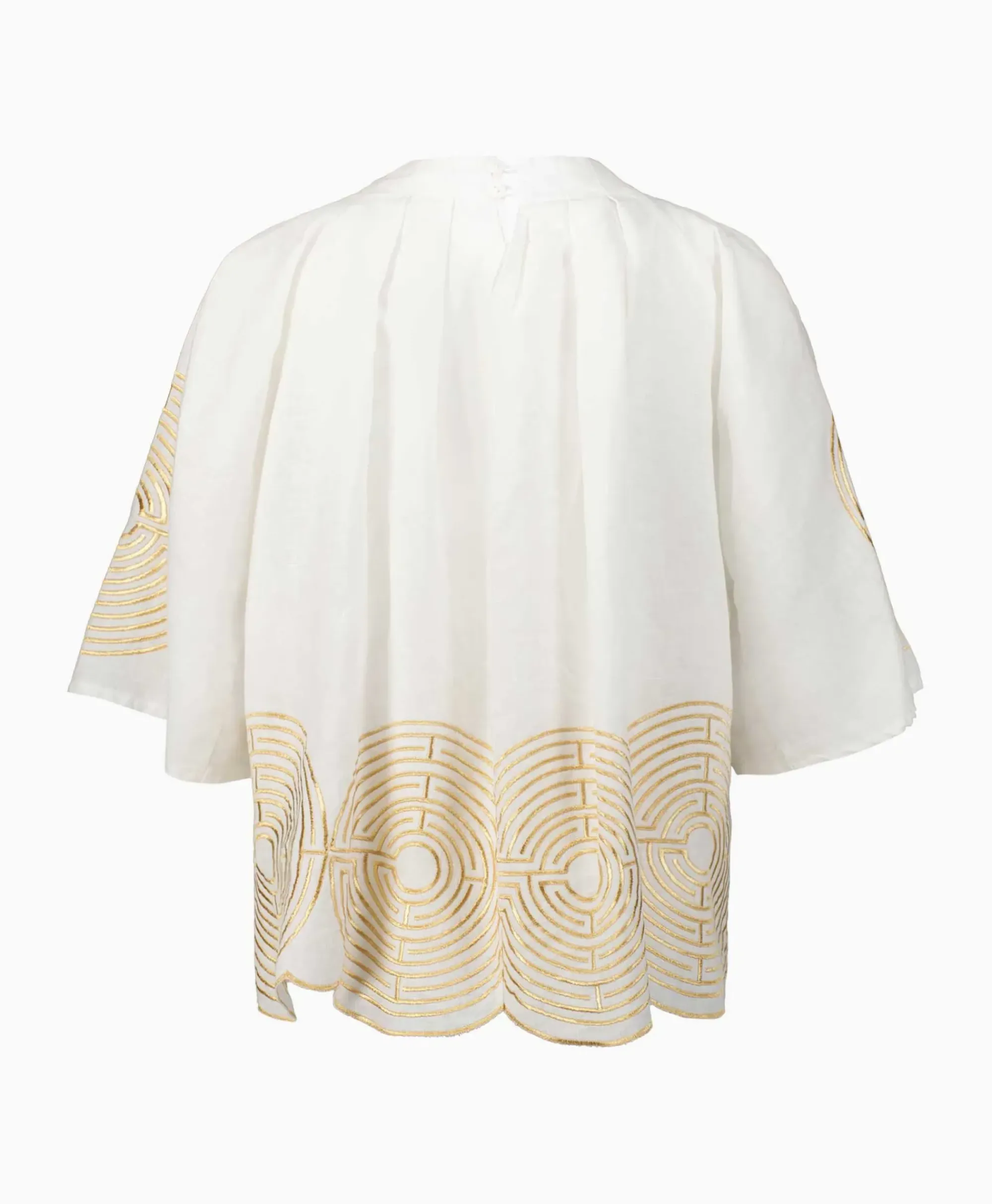Blouses^Greek Archaic Kori Blouse Pleates Labyrinth Wit