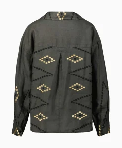 Blouses^Greek Archaic Kori Blouse Wrap Zig Zag Khaki