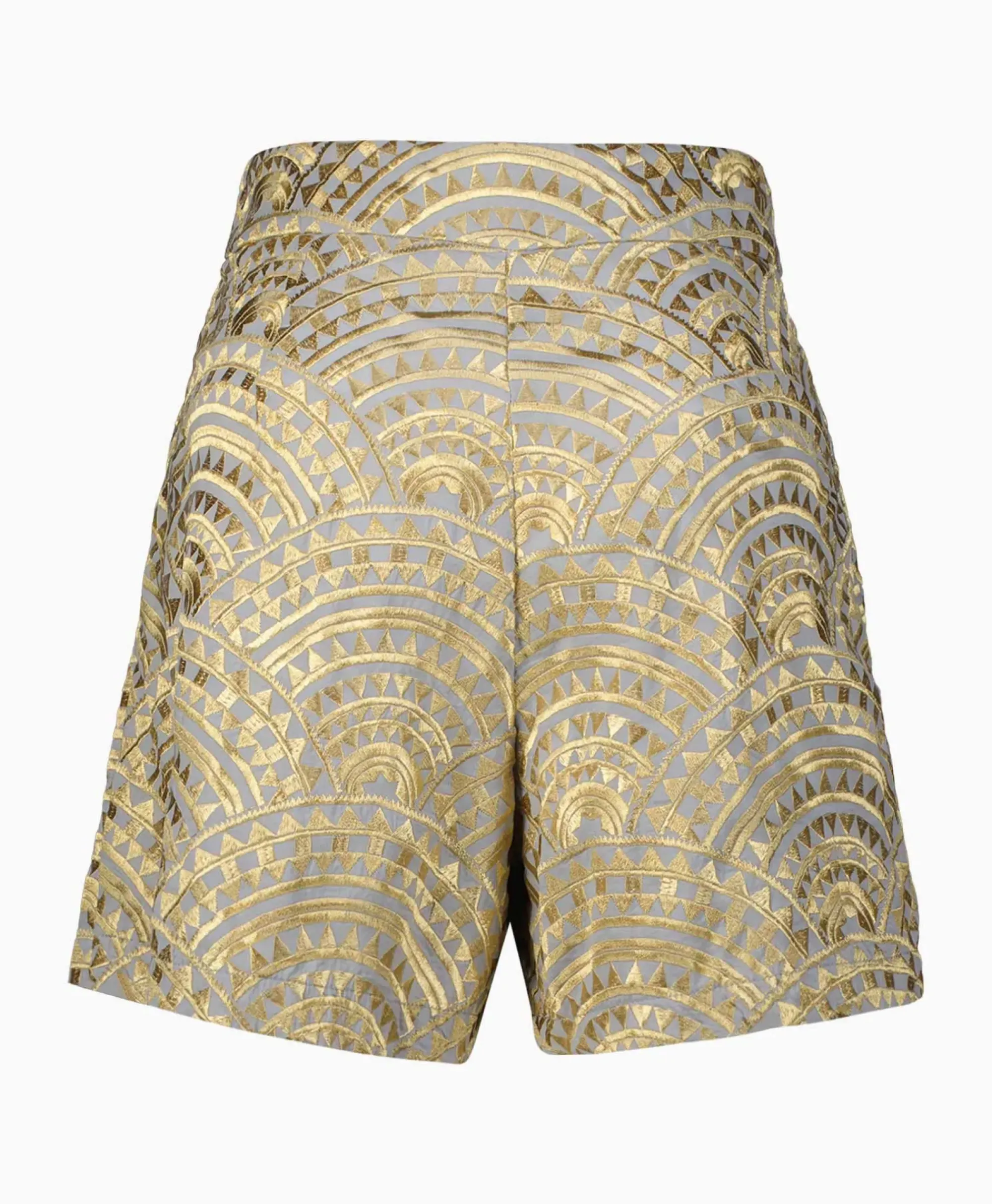 Broeken^Greek Archaic Kori Korte Broek All Over Pleates Licht Grijs