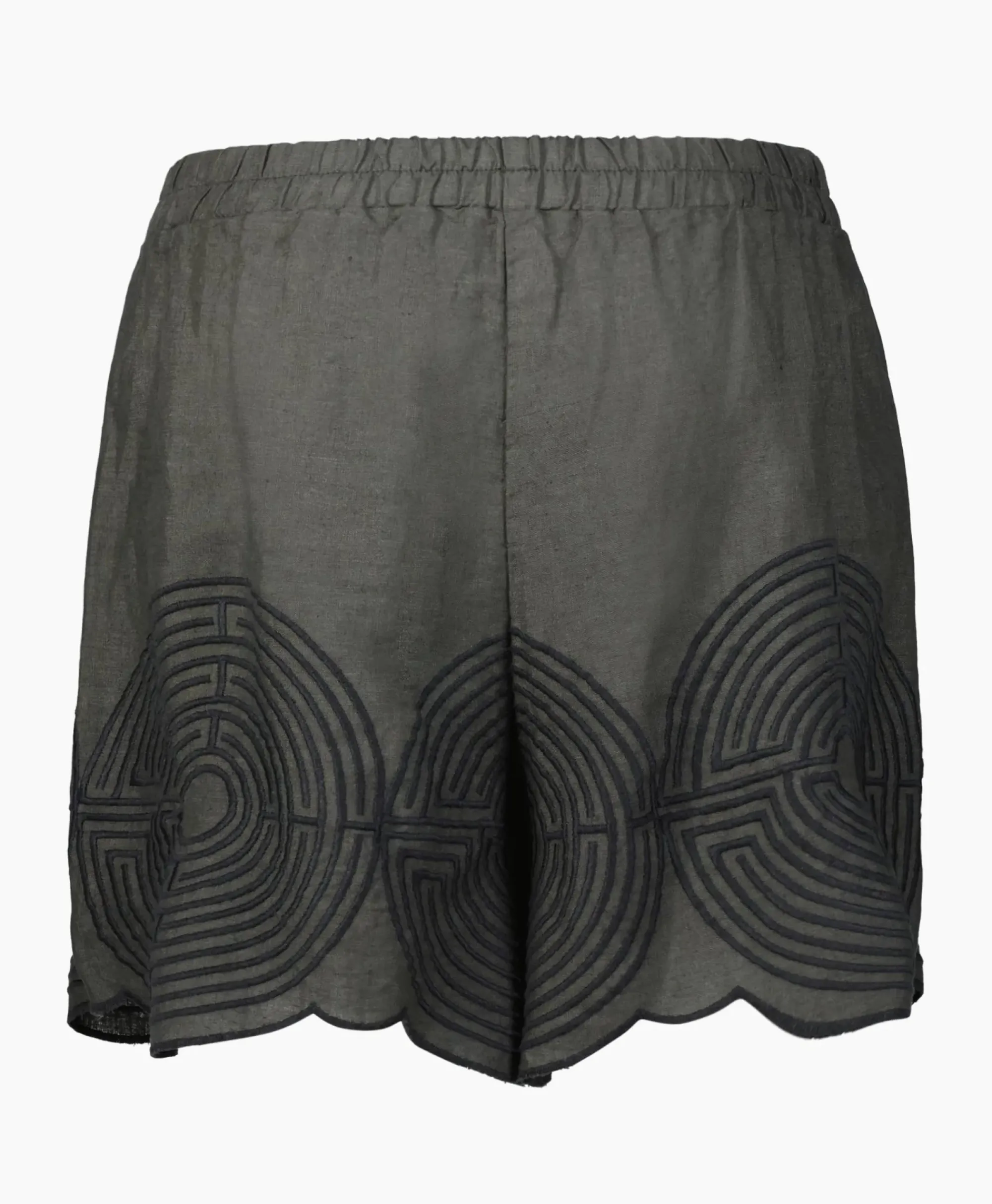 Broeken^Greek Archaic Kori Korte Broek Labyrinth Khaki