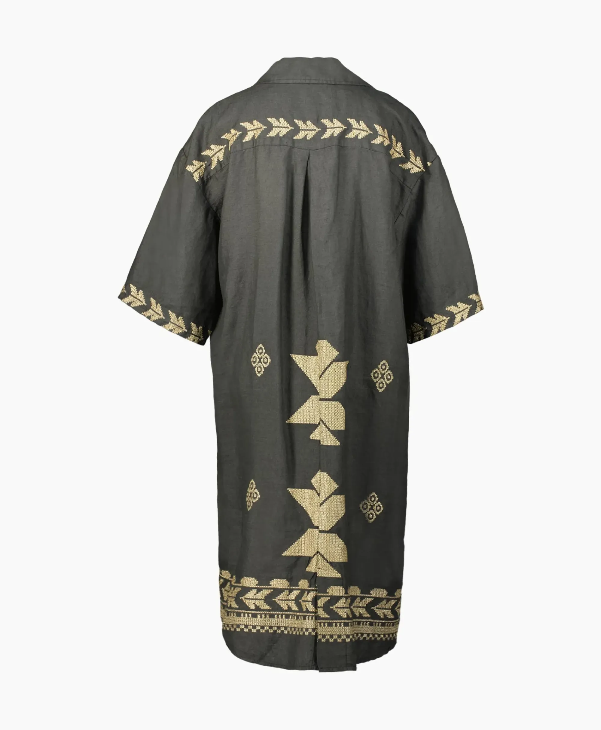 Bruiloftskleding^Greek Archaic Kori Maxi Jurk Aeolis Pocket Khaki