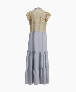 Bruiloftskleding^Greek Archaic Kori Maxi Jurk Long New All Over Sleeveless Ruffles Licht Grijs