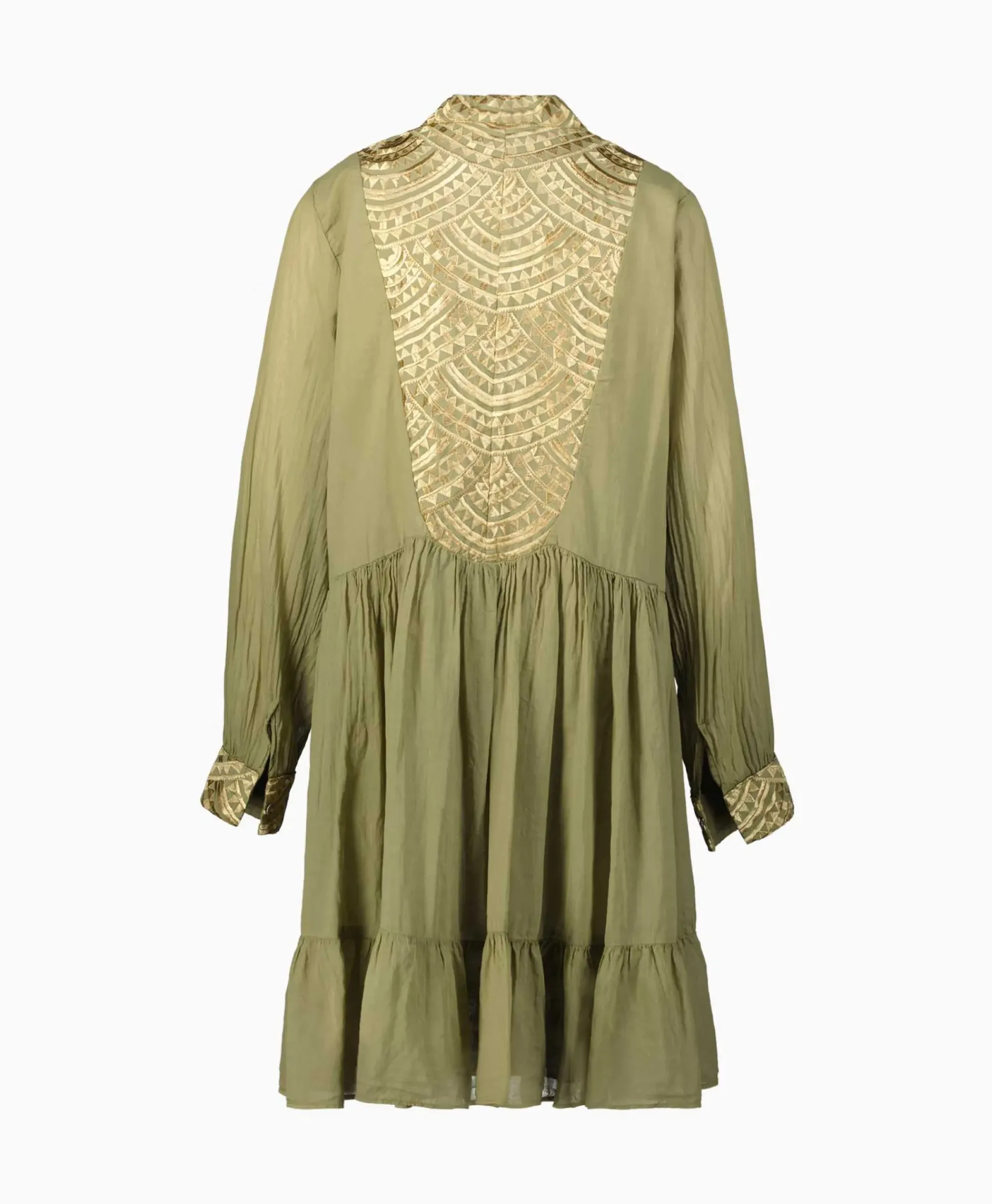 Bruiloftskleding^Greek Archaic Kori Mini Jurk Short New All Over Cotton Goud