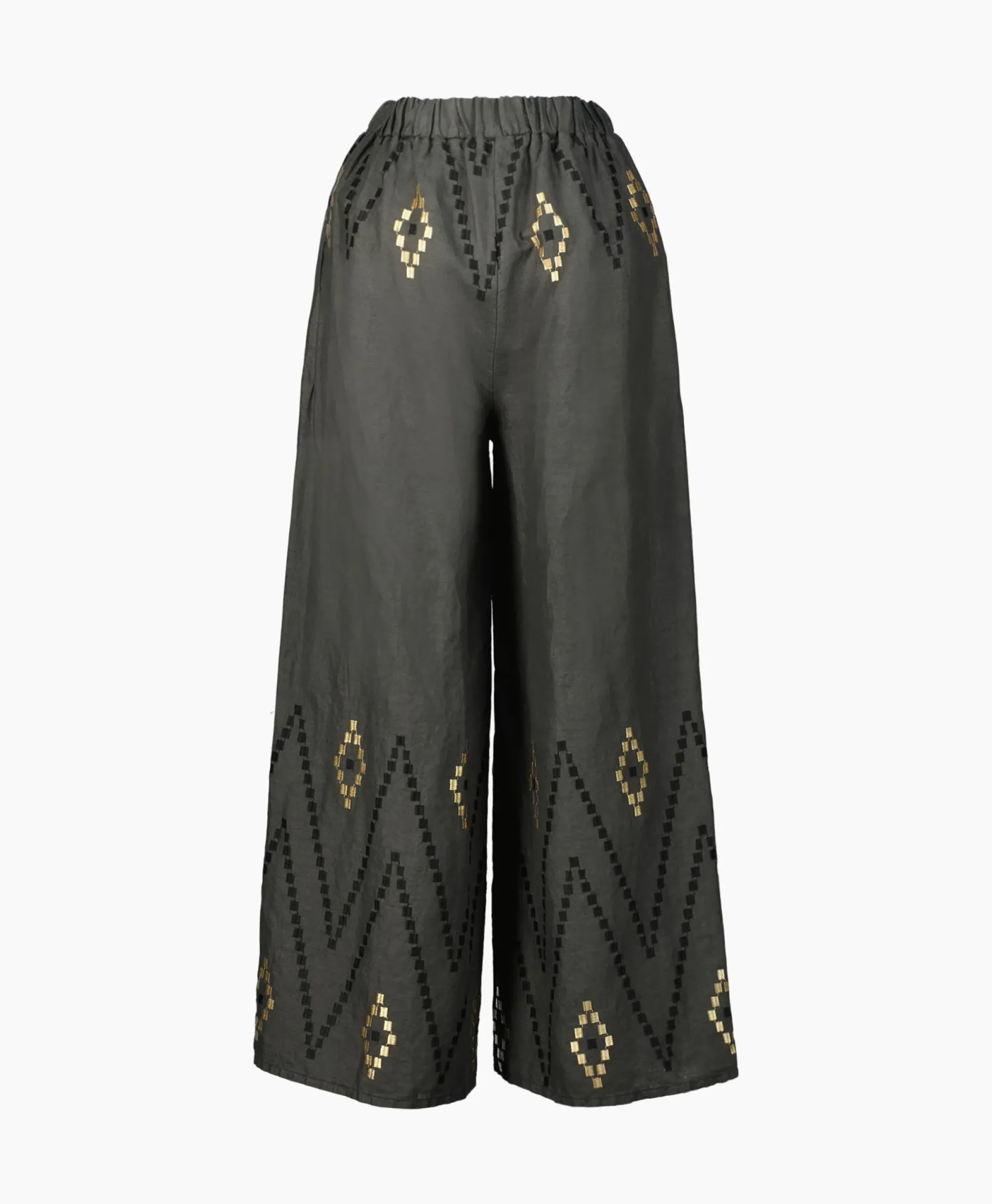 Broeken^Greek Archaic Kori Pantalon Zig Zag Elastic Waist Khaki