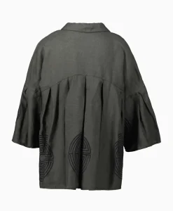 T-Shirts & Tops^Greek Archaic Kori Top Labyrinth Pleates Buttons Khaki