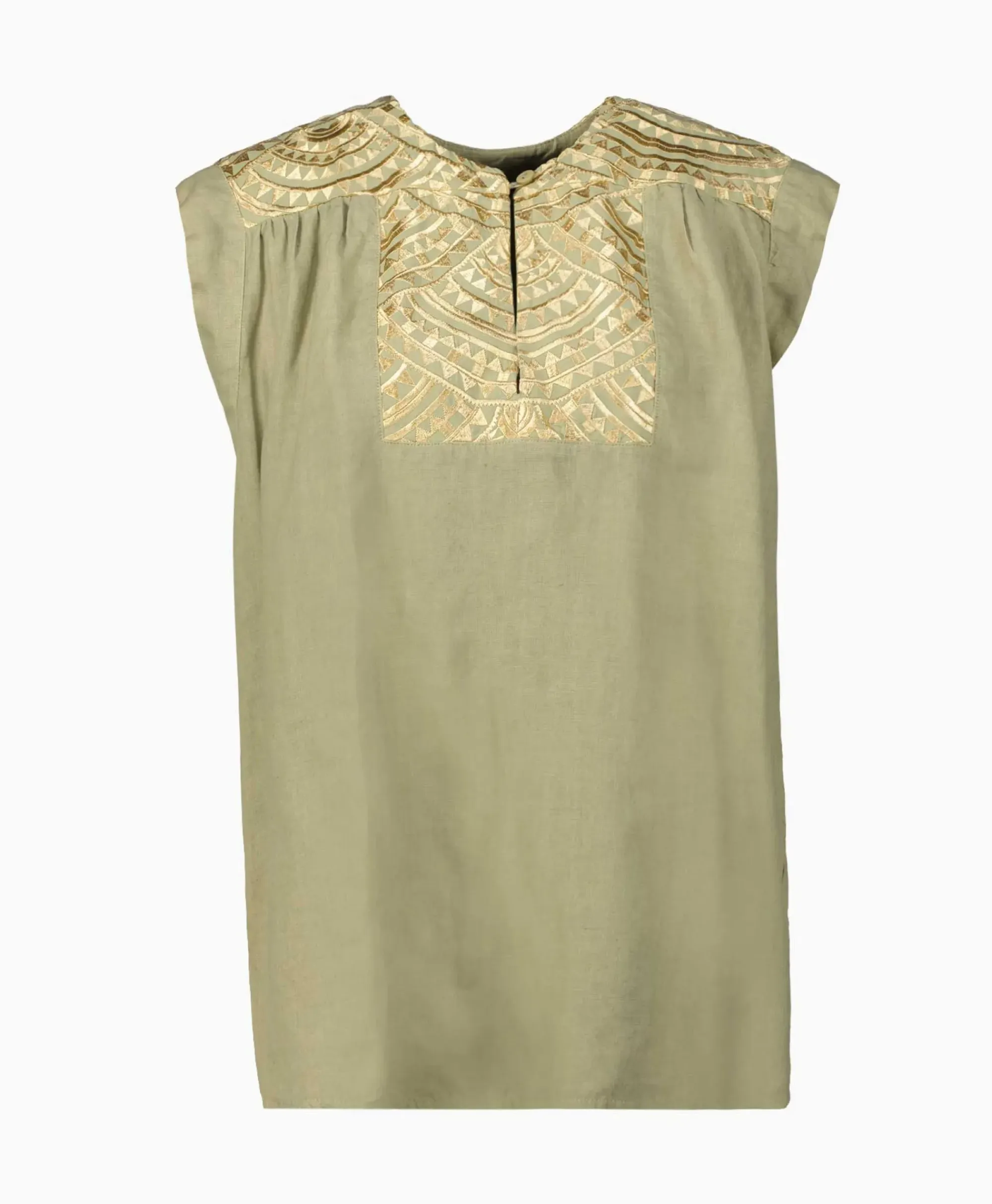T-Shirts & Tops^Greek Archaic Kori Top New All Over Sleeveless Buttons Goud