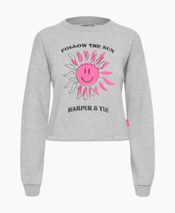 Truien^Harper & Yve Harper & Yve Pullover Smiley-Sw Grijs