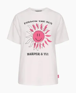 T-Shirts & Tops^Harper & Yve Harper & Yve T-Shirt Korte Mouw Smiley-Ss Off White