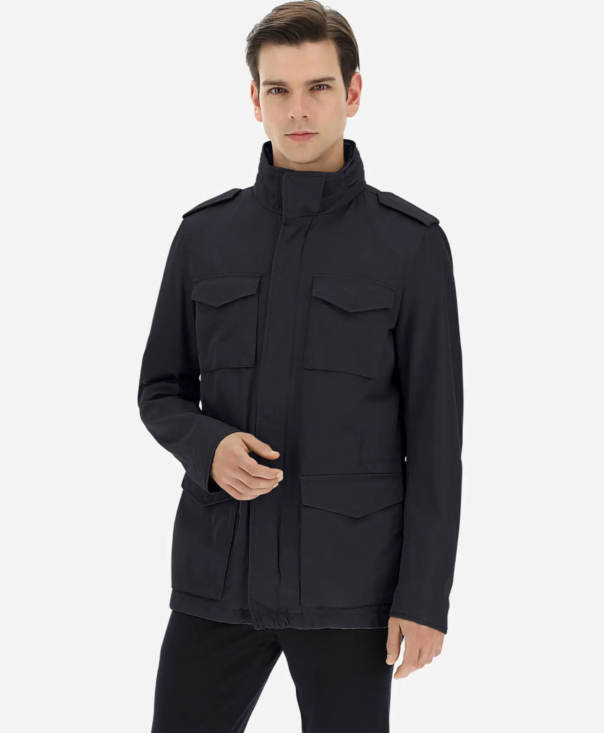Jassen^Herno Jack Field Capo Lavato Blauw