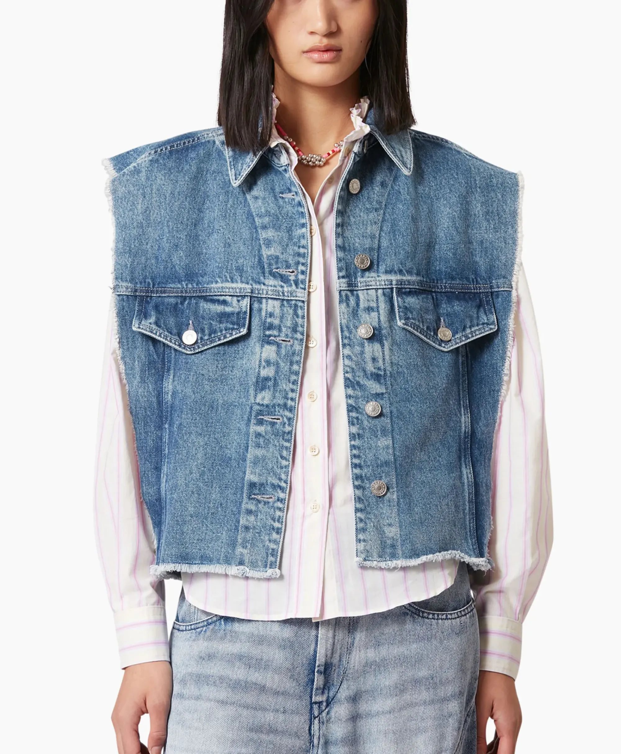 Gilets^Isabel Marant Gilet Tyra-Ga Blauw