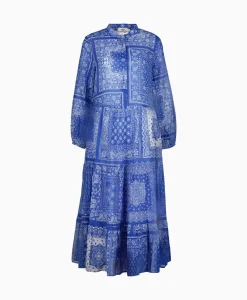 Jurken^0039 Italy Maxi Jurk Mila Long 212344 Blauw Dessin