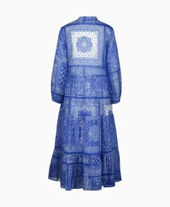 Jurken^0039 Italy Maxi Jurk Mila Long 212344 Blauw Dessin