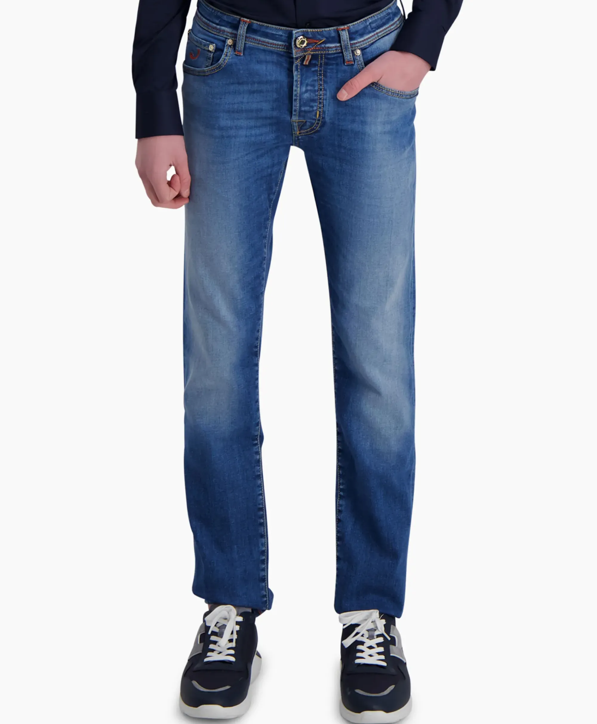 Broeken^Jacob Cohen Jeans 5 Pkt Slim Fit Nick Ltd Midden Blauw