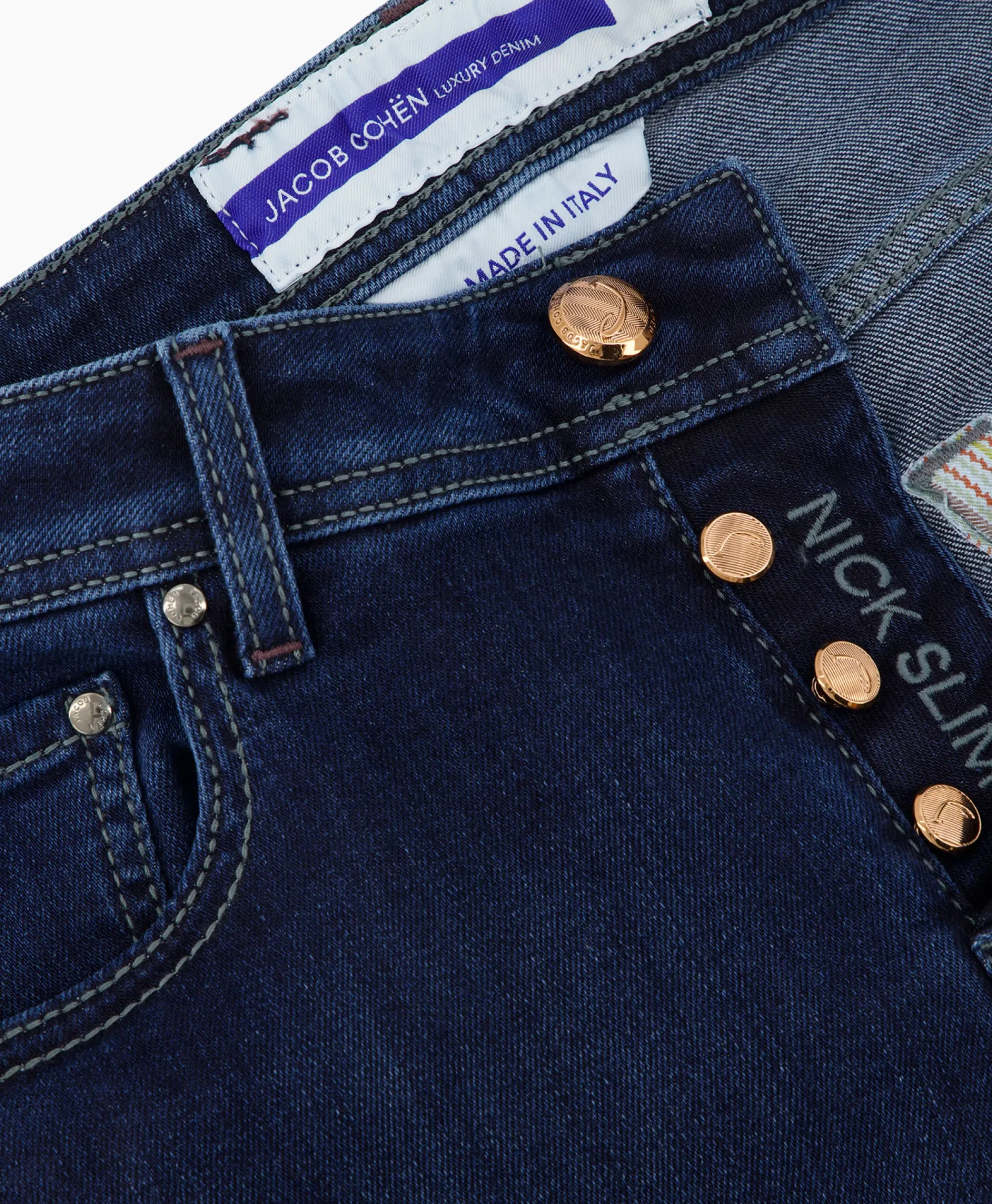 Broeken^Jacob Cohen Jeans 5-Pocket Nick Slim Donker Blauw