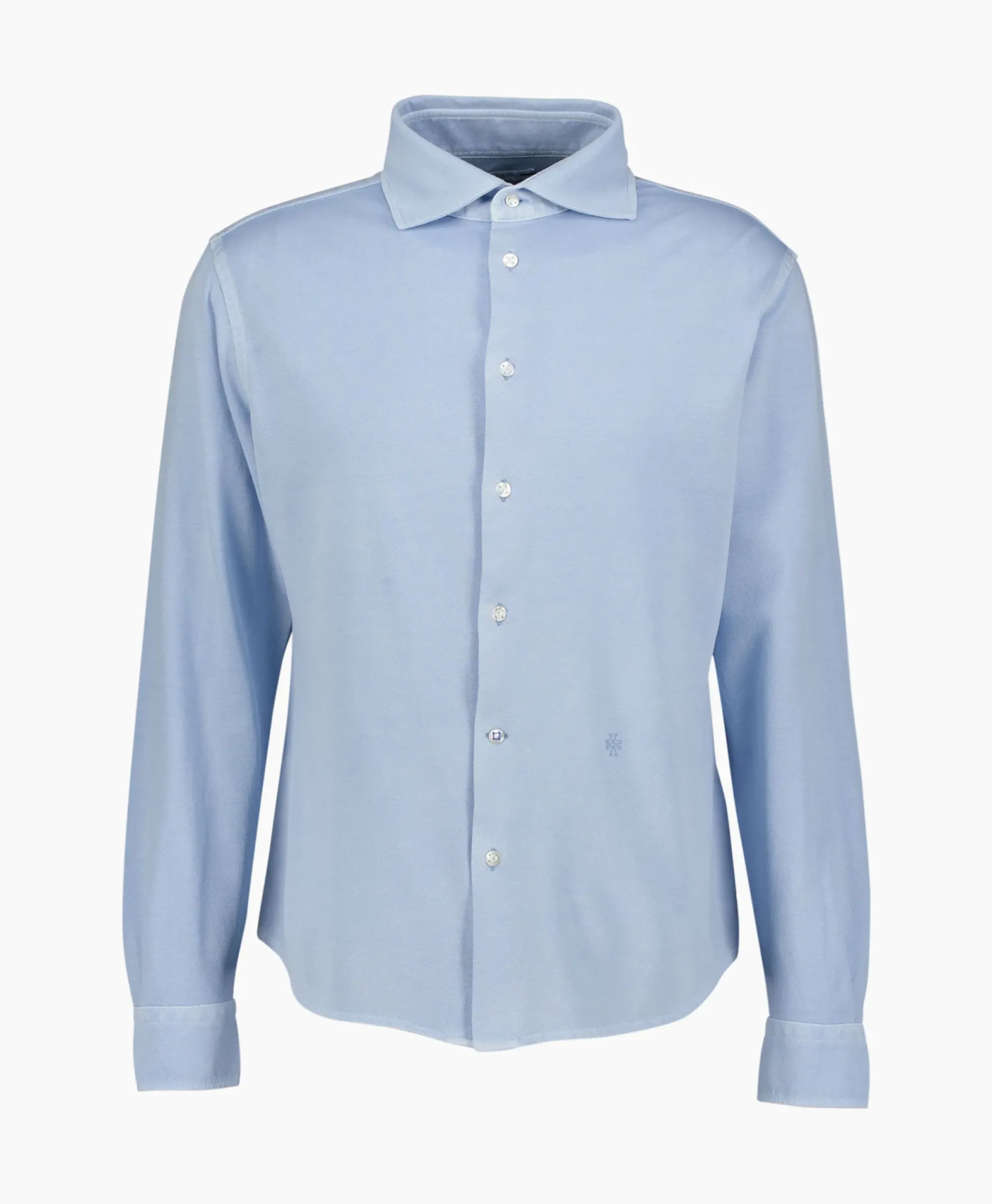 Overhemden^Jacob Cohen Overhemd M/L Piquet Con Ricamo Licht Blauw