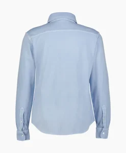 Overhemden^Jacob Cohen Overhemd M/L Piquet Con Ricamo Licht Blauw