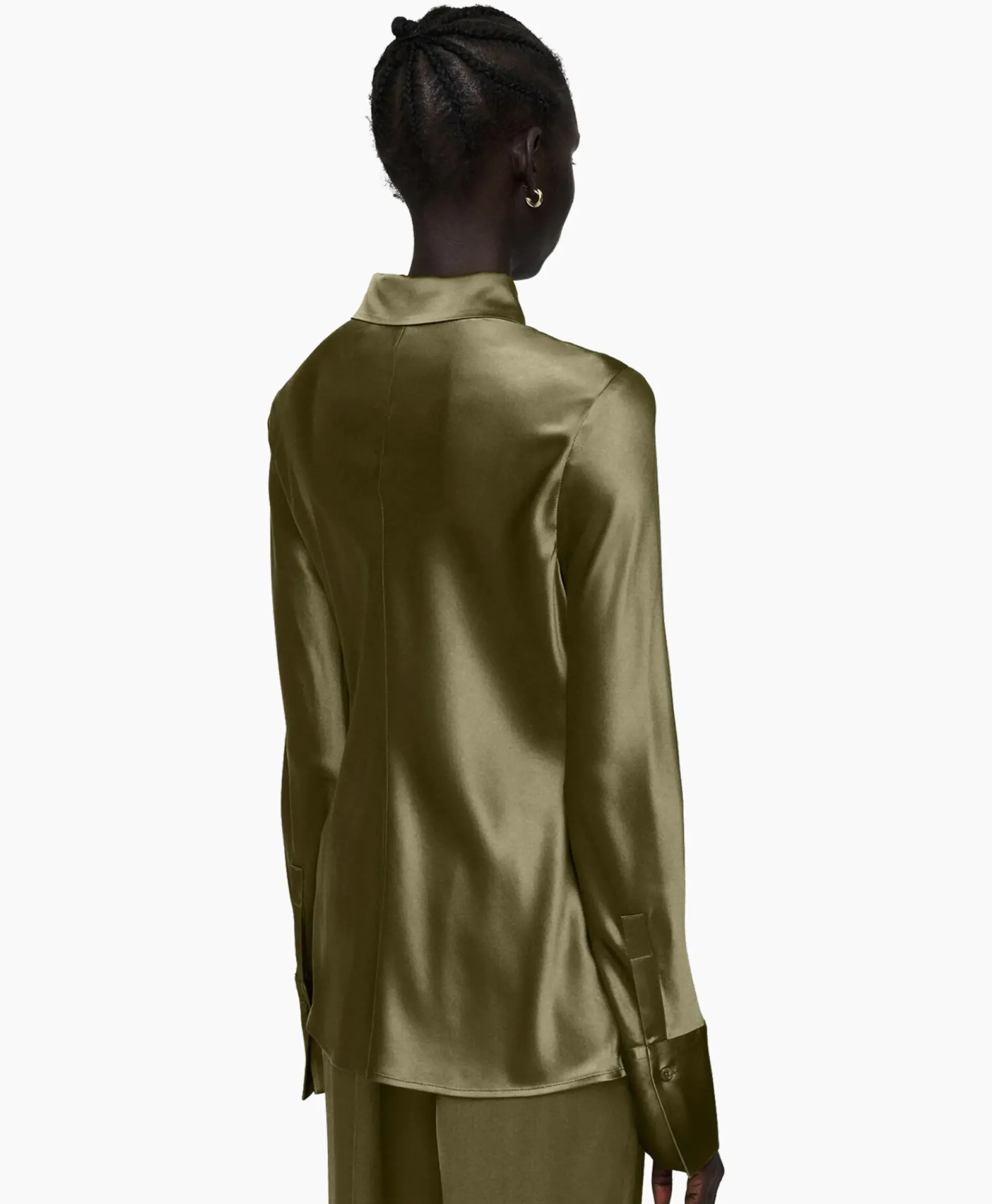 Blouses^Joseph Blouse Brunel Silk Satin Olijf