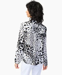 Blouses^Joseph Ribkoff Blouse Lange Mouw Print Wikkel Zwart Dessin