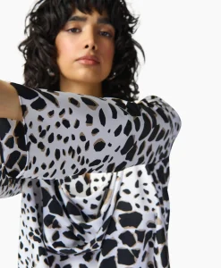 Blouses^Joseph Ribkoff Blouse Lange Mouw Print Wikkel Zwart Dessin