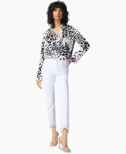 Blouses^Joseph Ribkoff Blouse Lange Mouw Print Wikkel Zwart Dessin