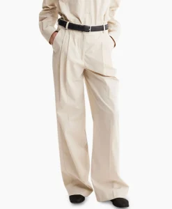 Broeken^Les Coyotes De Paris Pantalon Wide Leg Pleated Chino Zand