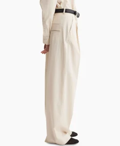 Broeken^Les Coyotes De Paris Pantalon Wide Leg Pleated Chino Zand
