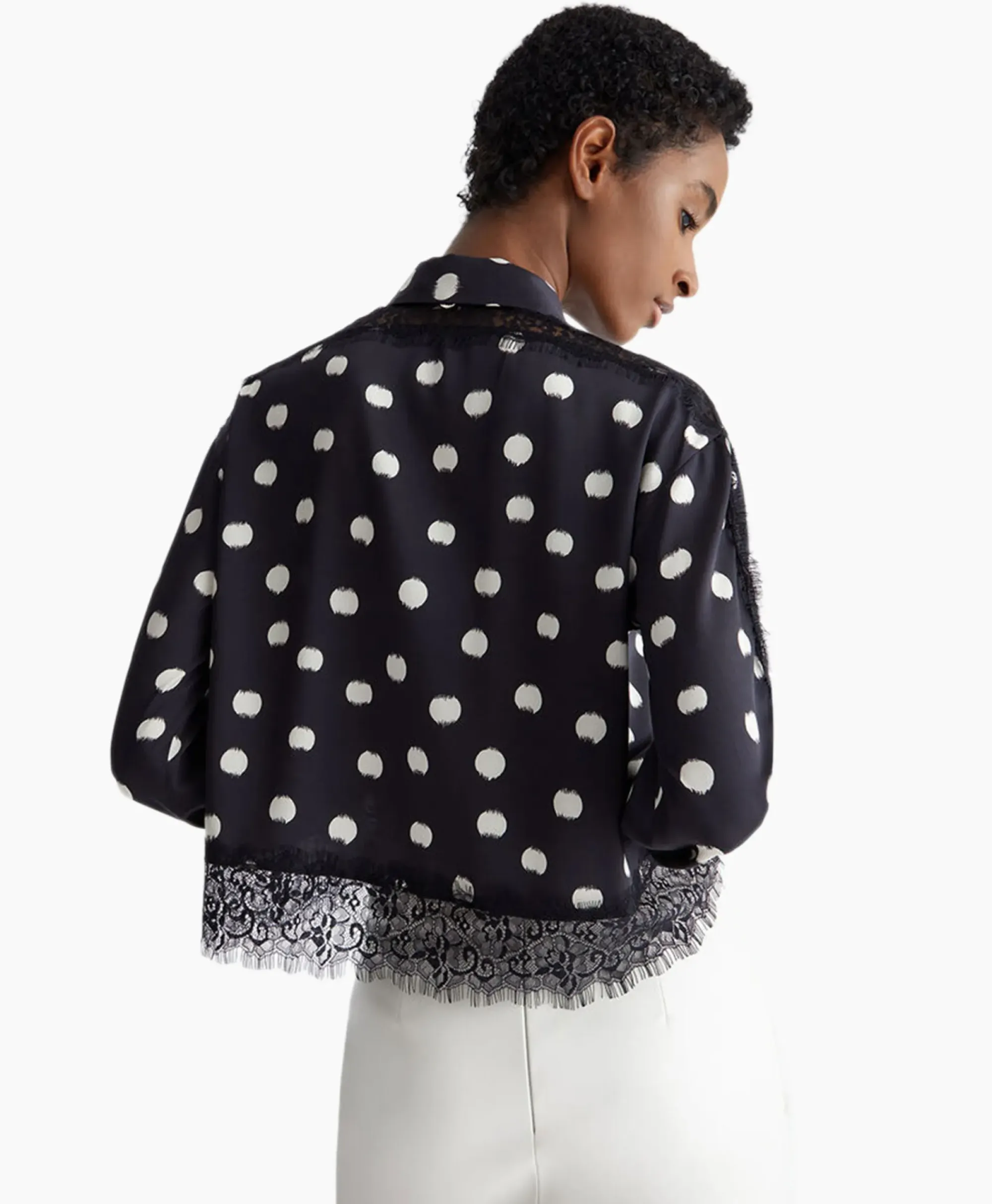 Blouses^Liu Jo Blouse Escamicia C/Dettagali In Pizzo Zwart