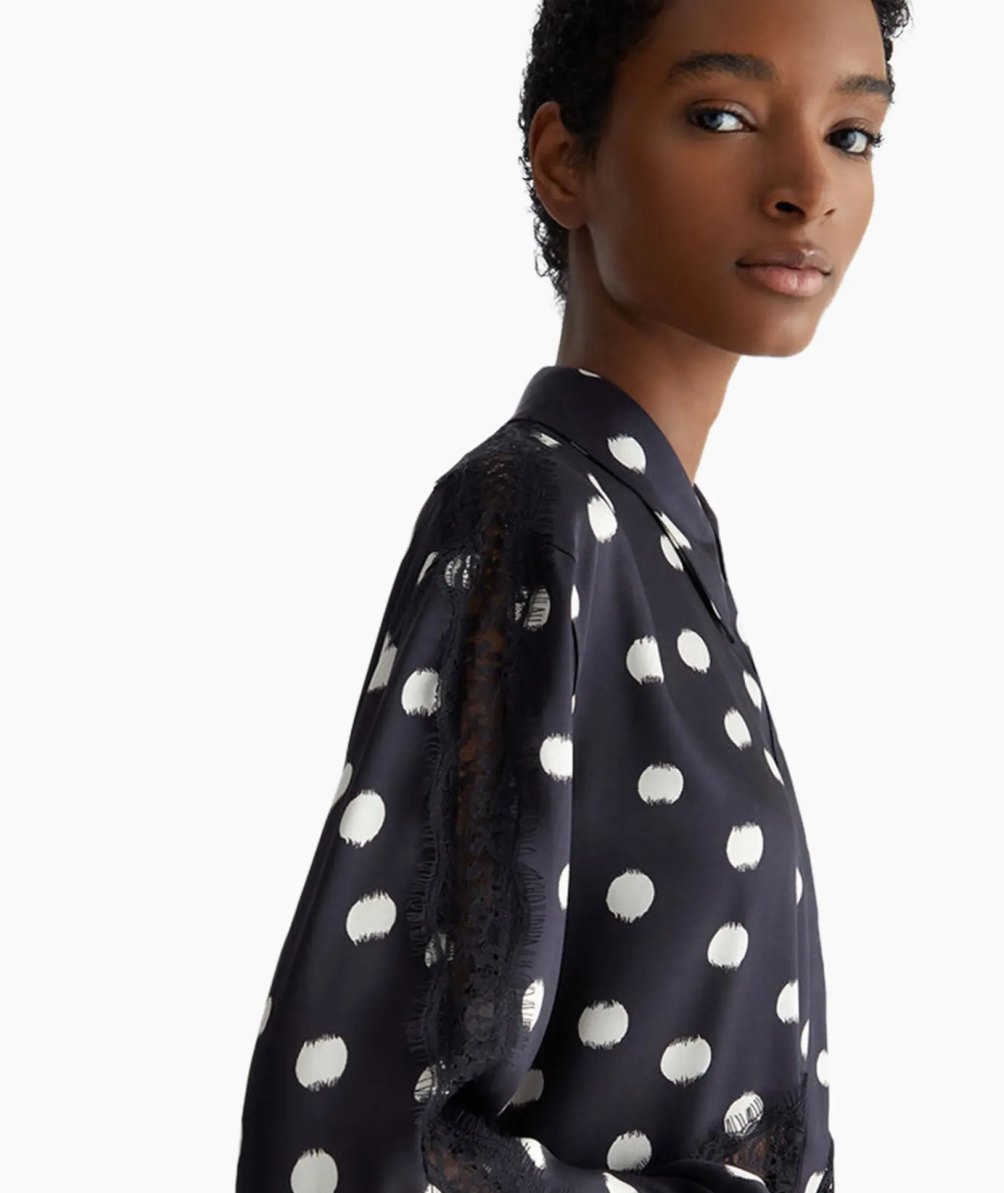 Blouses^Liu Jo Blouse Escamicia C/Dettagali In Pizzo Zwart