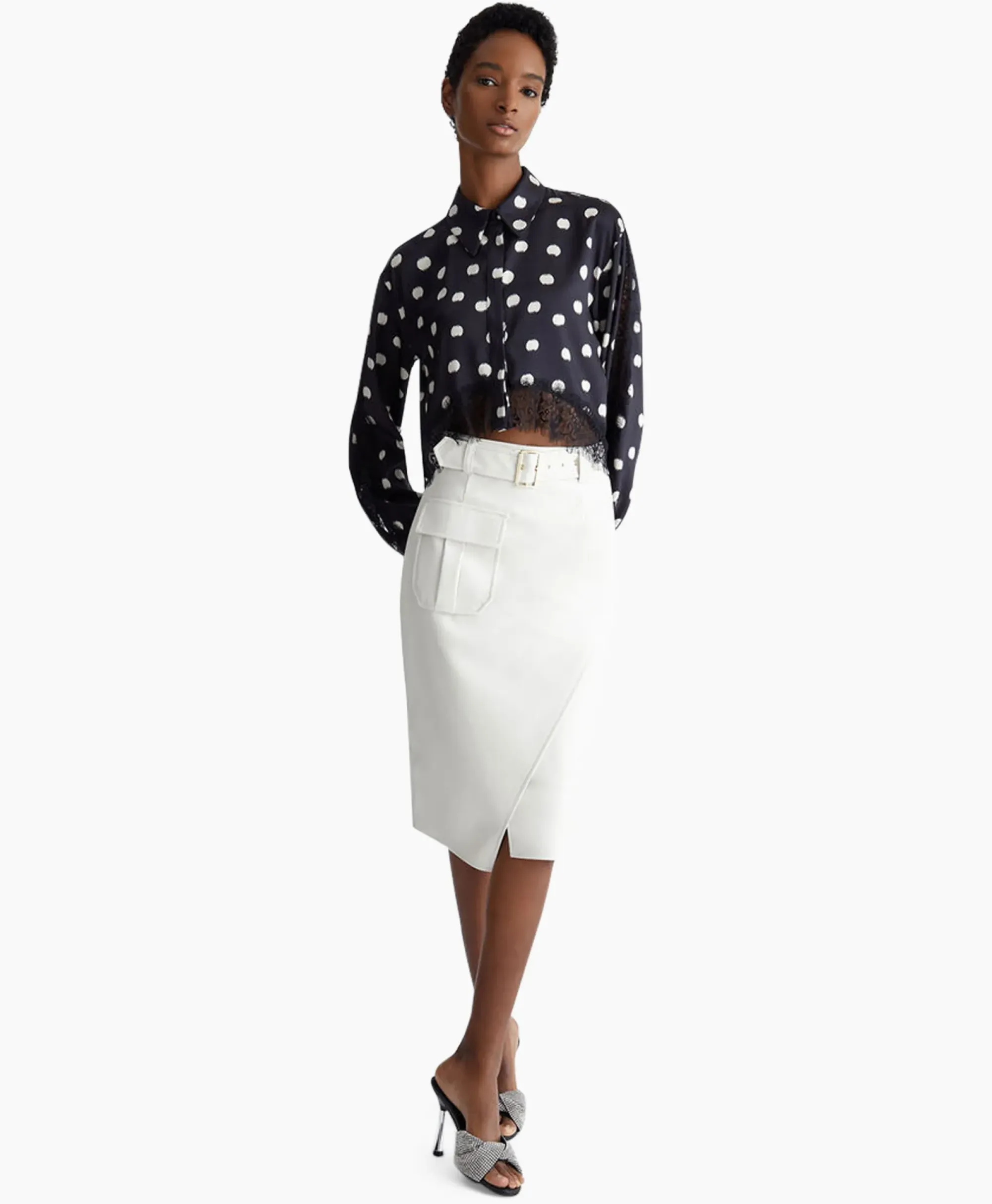 Blouses^Liu Jo Blouse Escamicia C/Dettagali In Pizzo Zwart