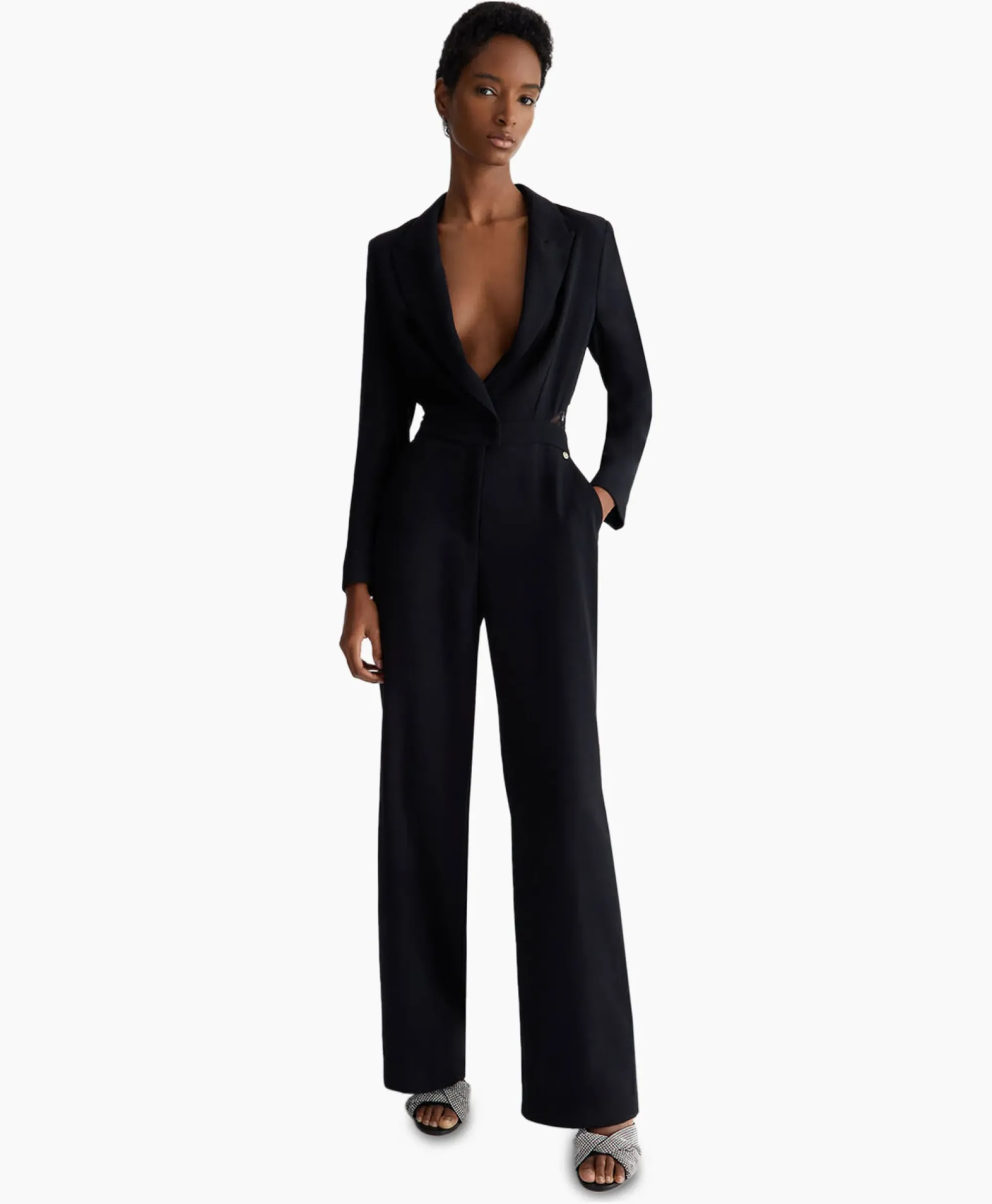 Jumpsuits^Liu Jo Jumpsuit Tuta Cut-Out C/Pizzo Zwart