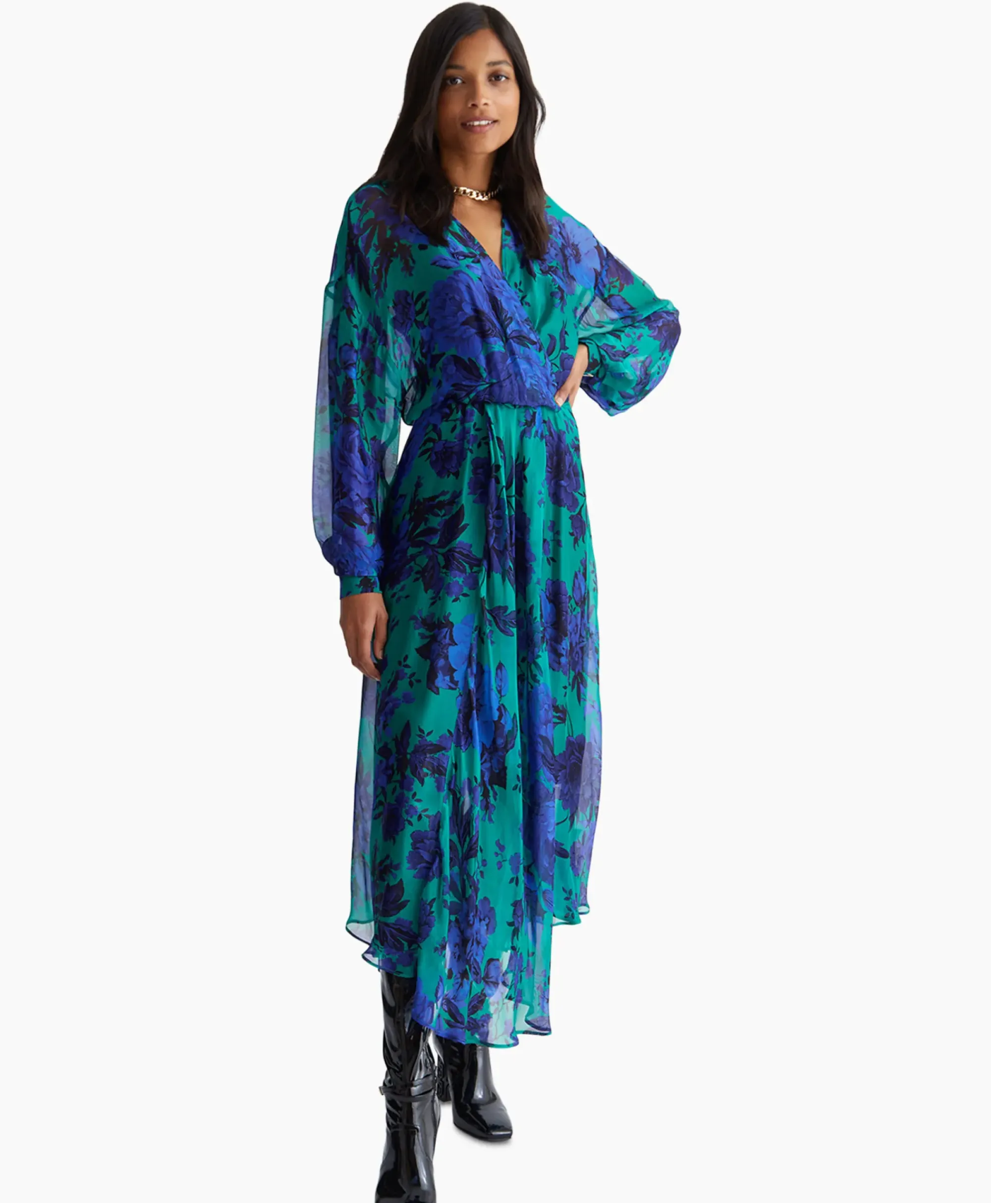 Jurken^Liu Jo Maxi Jurk Scollo A V Blauw