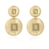 Sieraden^Lott. Gioielli Oorbellen Ce Re Round Logo Sand Goud