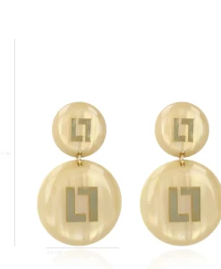 Sieraden^Lott. Gioielli Oorbellen Ce Re Round Logo Sand Goud