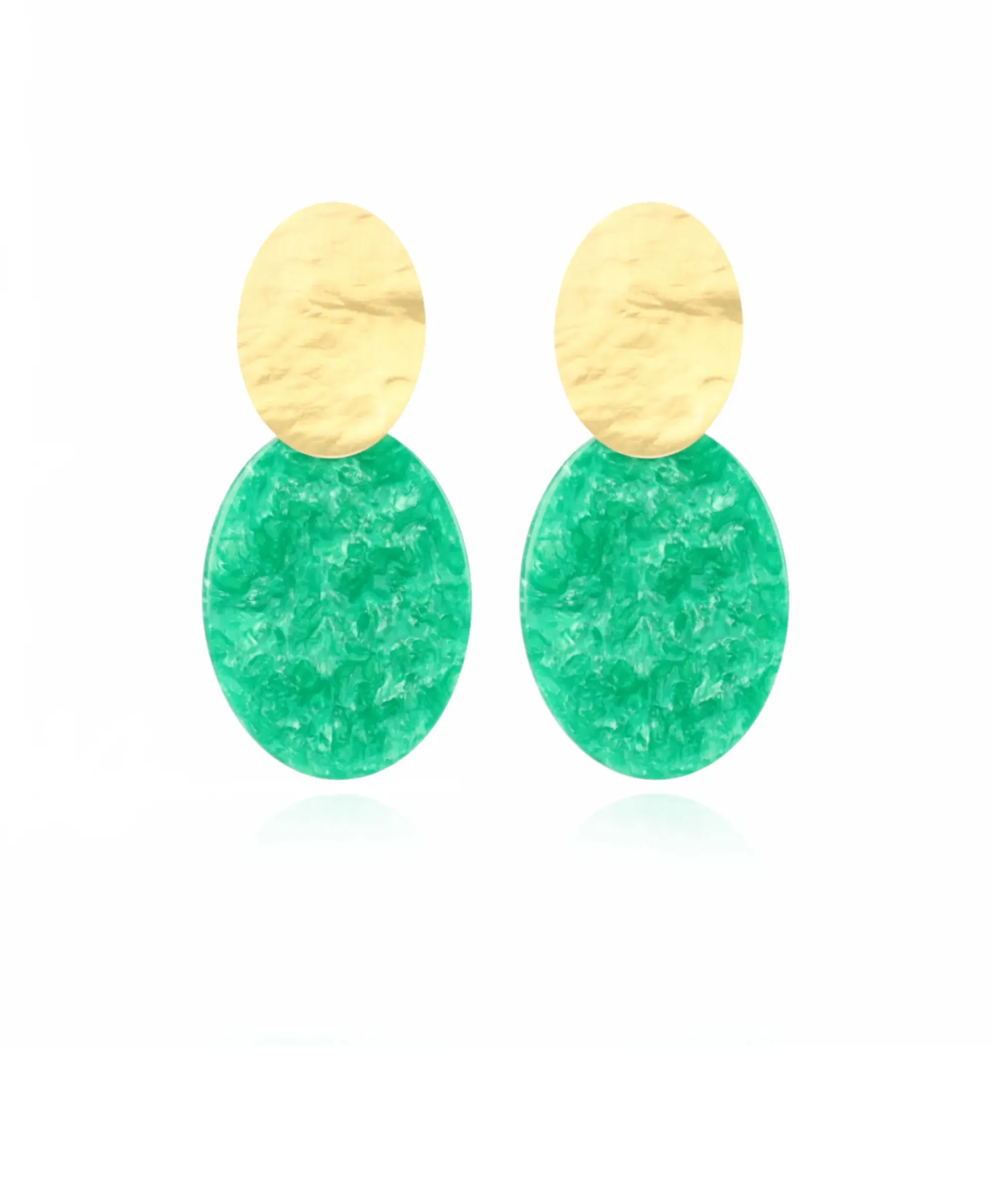 Sieraden^Lott. Gioielli Oorbellen Closed Oval S Midden Groen