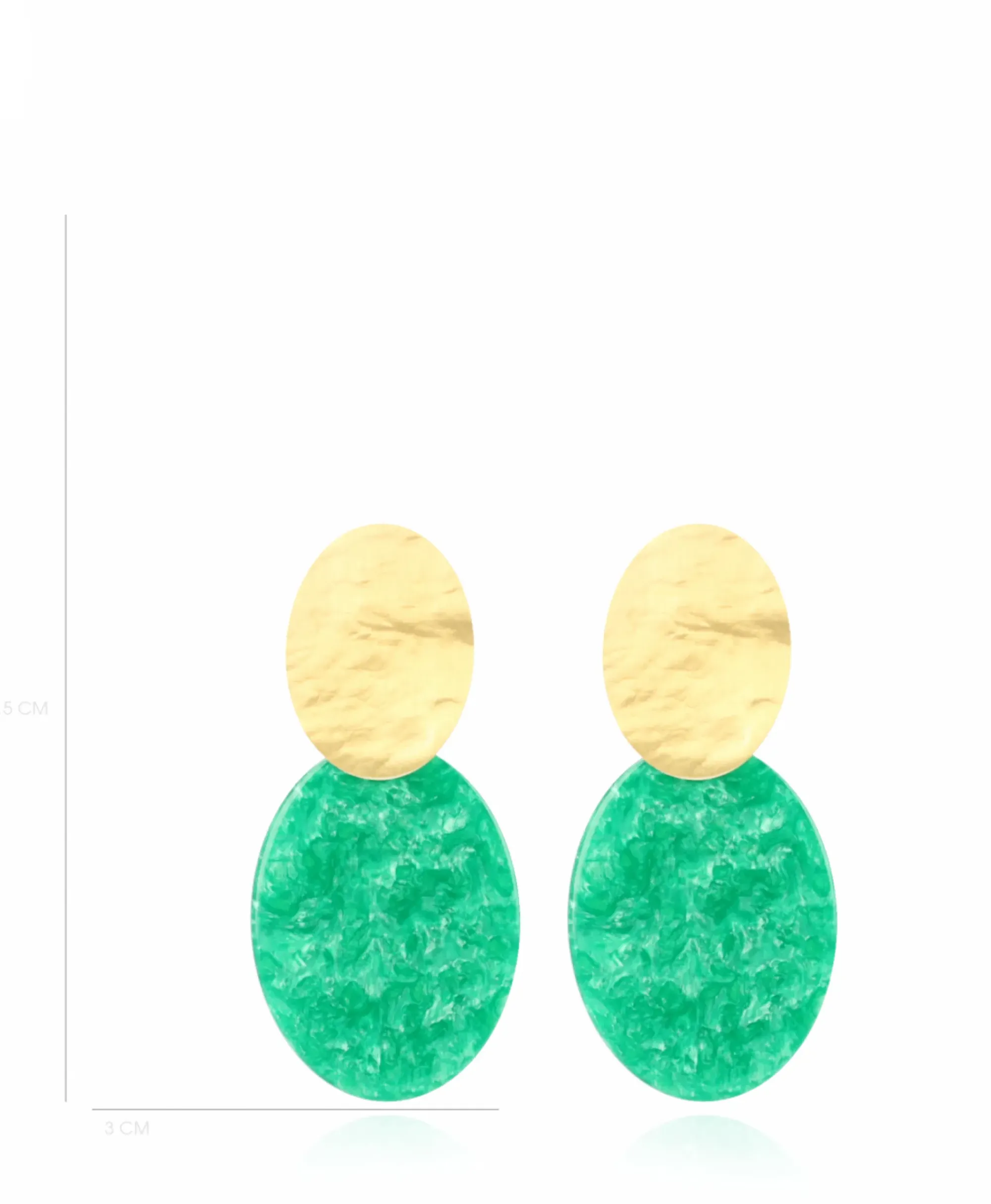 Sieraden^Lott. Gioielli Oorbellen Closed Oval S Midden Groen